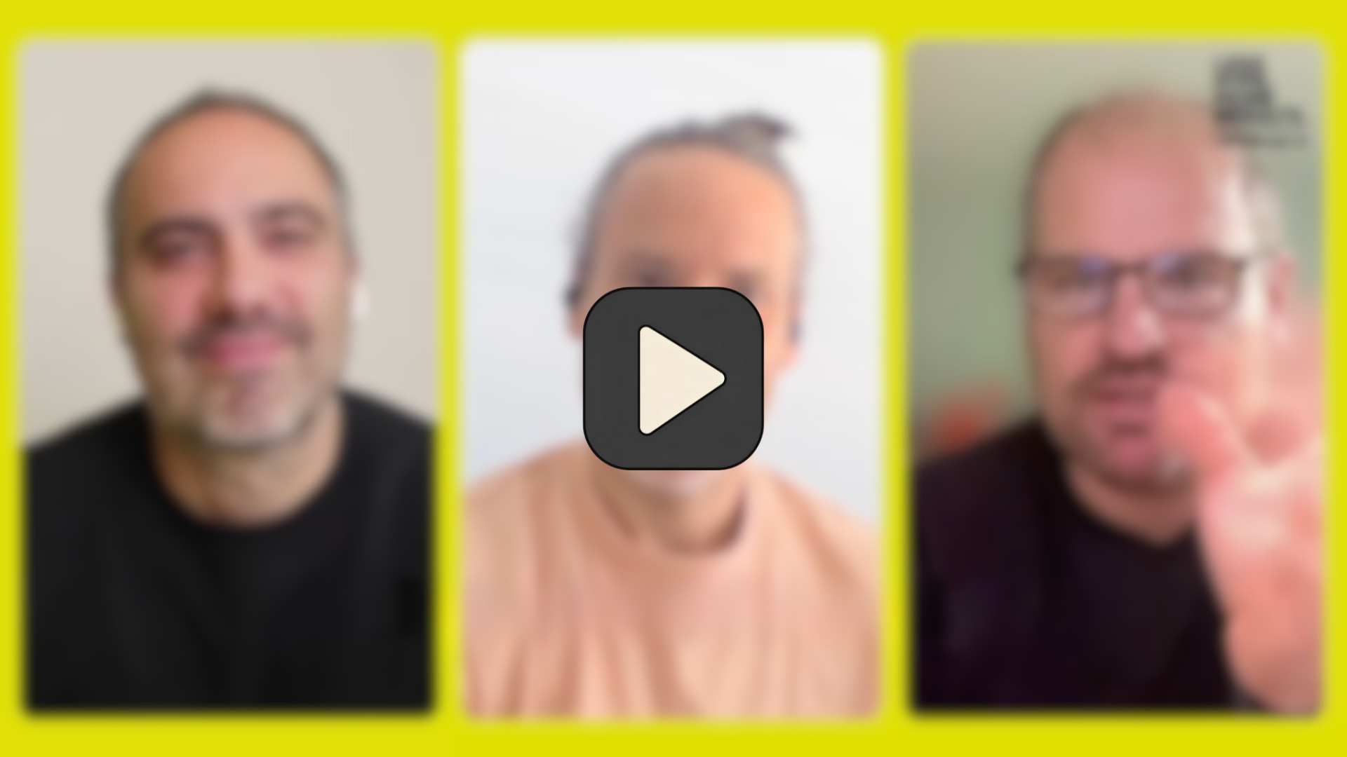 Roland Berger AI learning journey recorded session with three speakers and a play button
