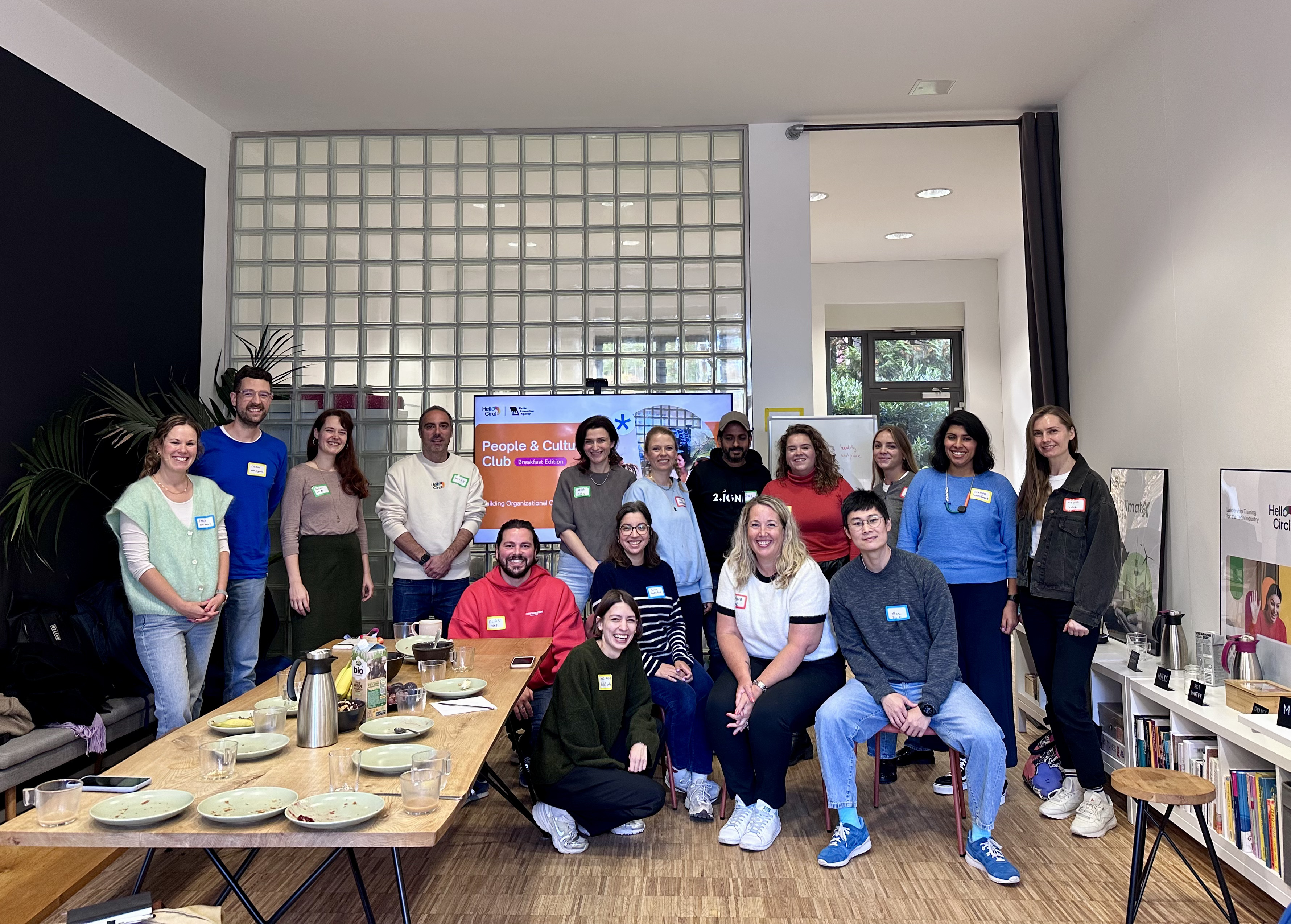 People & Culture Club members connecting over a breakfast conversation